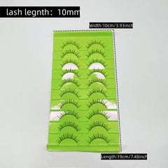 10 Pairs Pack False Eyelashes D Curl 10mm Wispy Look Easy Wear