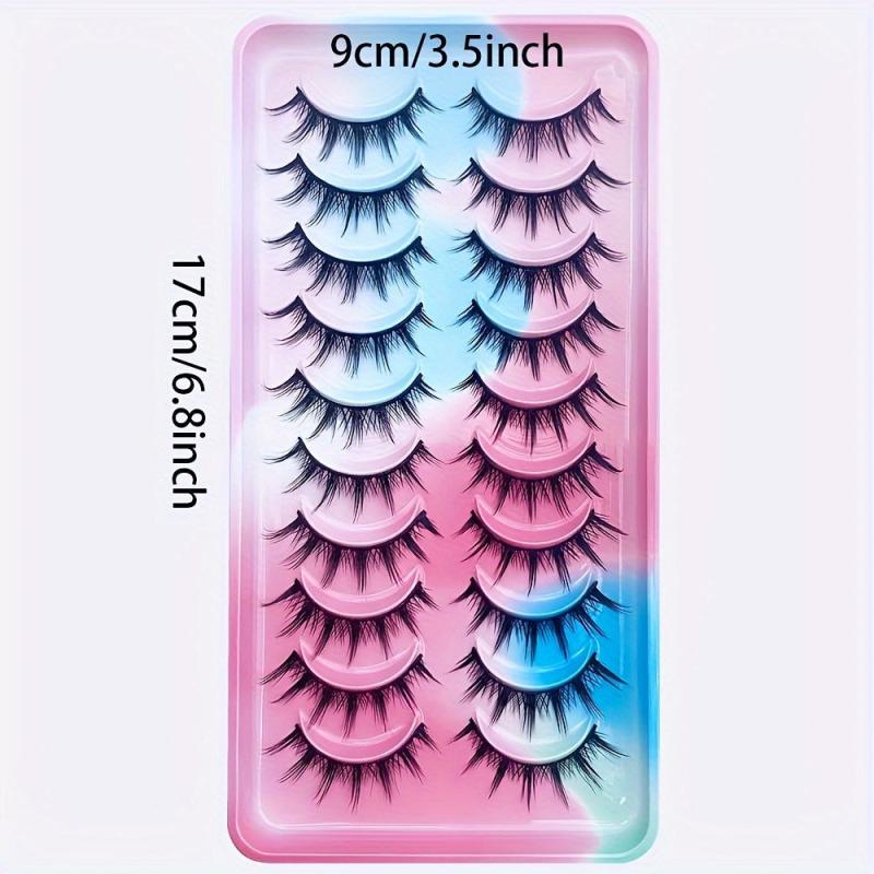 Thai False Eyelashes 10 Pairs Full Strip Lashes Curly Fluffy Kpop Style