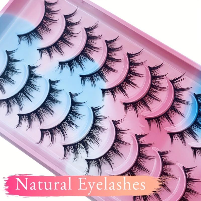 Thai False Eyelashes 10 Pairs Full Strip Lashes Curly Fluffy Kpop Style