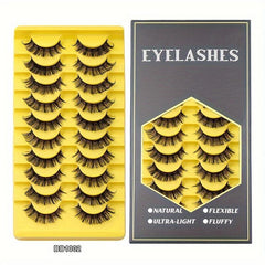 10 Pairs False Eyelashes Natural Thick Chemical Fiber Lashes Volume Slender