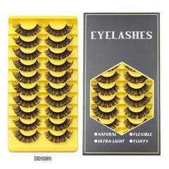 10 Pairs False Eyelashes Natural Thick Chemical Fiber Lashes Volume Slender