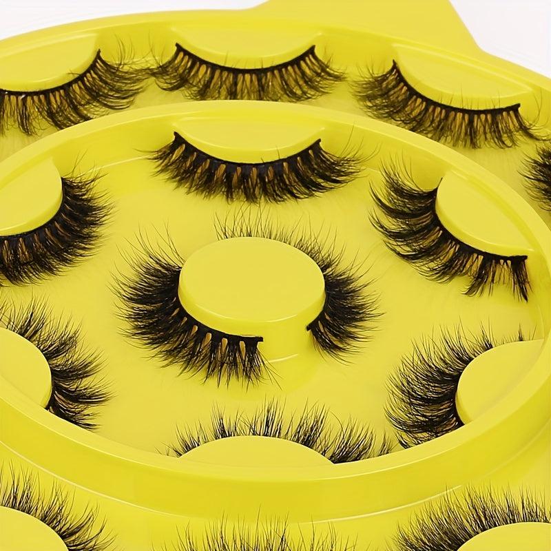 10 Pairs C Curl False Eyelash Mixed Style Reusable Fluffy Wispy Lashes