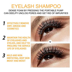 Natural Eyelash Cleaning Kit with Lash Shampoo and Essence