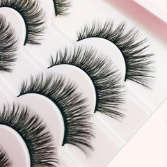 10 Pairs Faux Mink Reusable Curling Lashes Full Strip Silk Fiber Lashes