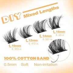 DIY Individual Eyelashes Kit Natural & Thick 3D Lashes Extension