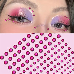 144 Pcs Rose Makeup Face Stickers Rhinestone Decoration