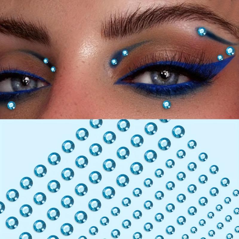 169pcs Eye Makeup Stickers Rhinestone Pearls Flash Face Jewelry