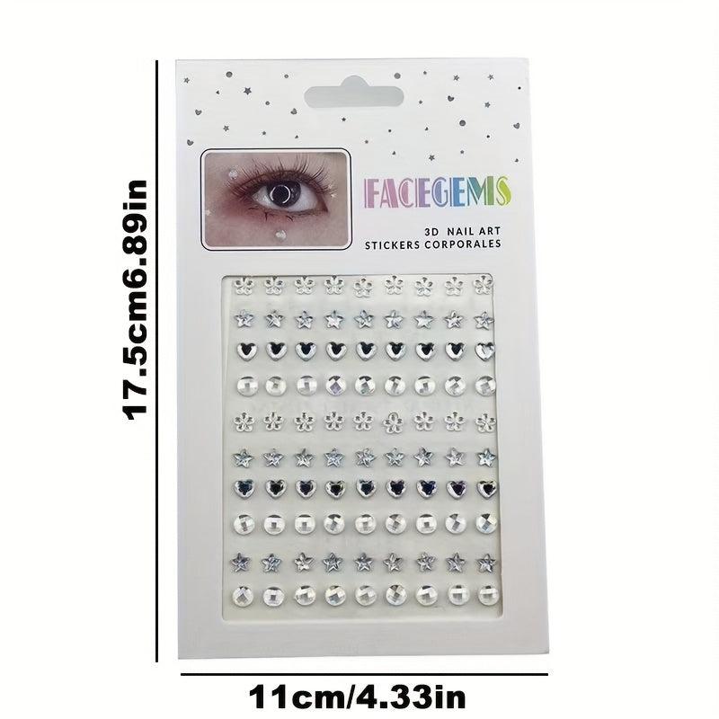 4pcs Music Stage Makeup Pearl Stickers Y2K Makeup Accessories Nail Stickers