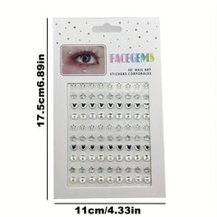 4pcs Music Stage Makeup Pearl Stickers Y2K Makeup Accessories Nail Stickers
