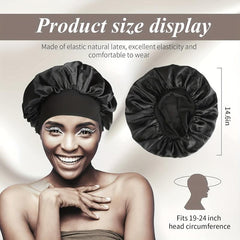 2pcs Silky Satin Hair Bonnet For Sleeping with Wide Elastic Band