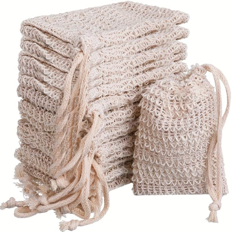 5pcs Soap Bubble Mesh Bags Exfoliating Foam Net Drawstring Holder