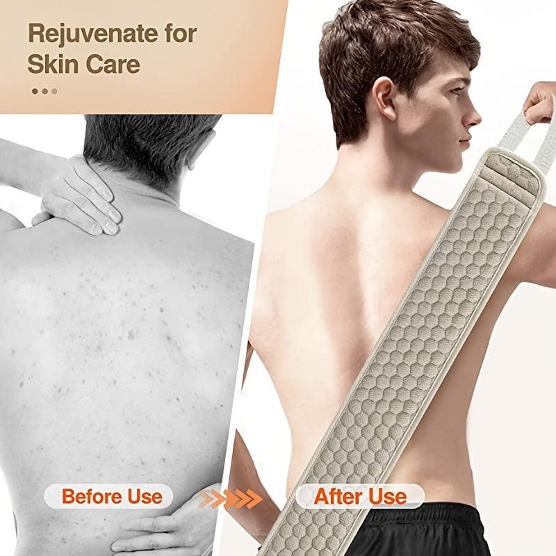 Exfoliating Back Scrubber & Sponge Pad Set for Shower Bath