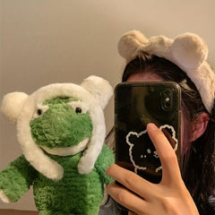 Fuzzy Bear Ear Headband Fluffy Cartoon Headband for Girls