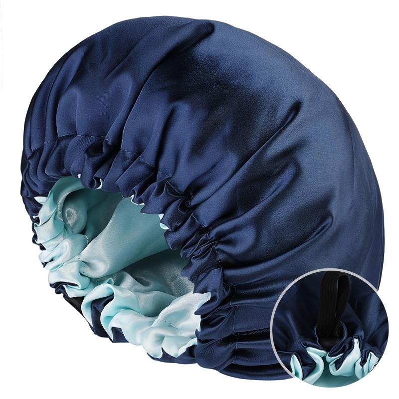 Satin Bonnet Sleep Cap Large Reversible Night Sleeping Turban Hat