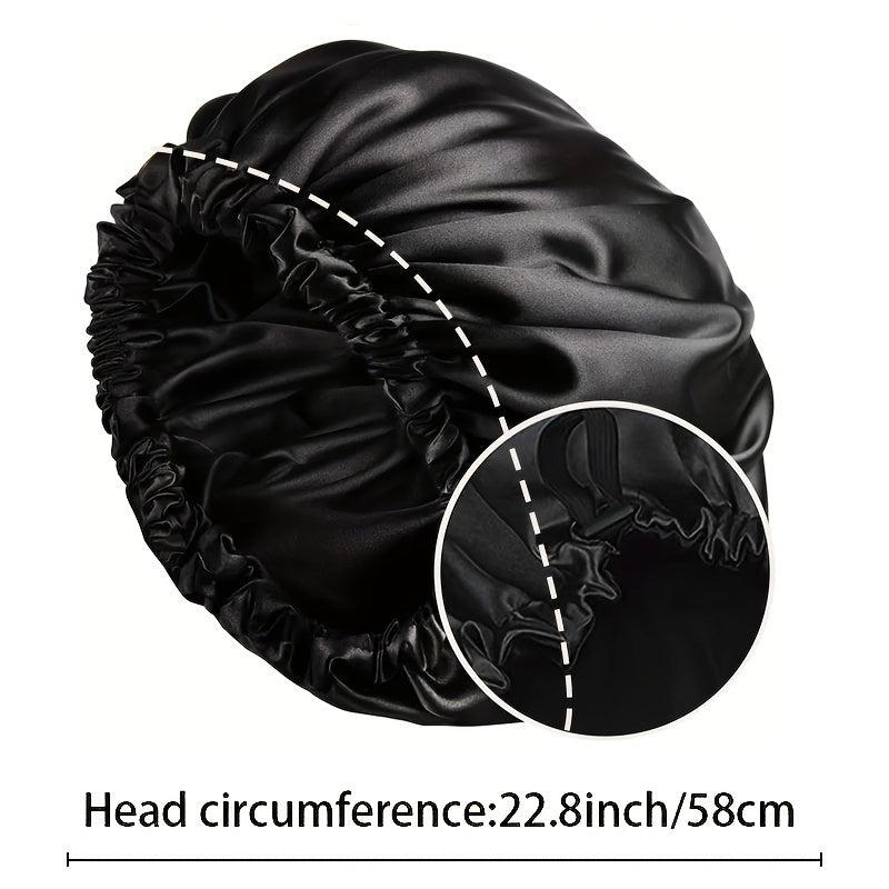 Satin Bonnet Sleep Cap Large Reversible Night Sleeping Turban Hat