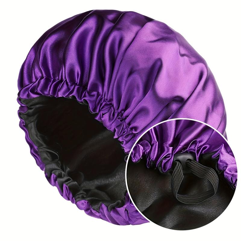 Satin Bonnet Sleep Cap Large Reversible Night Sleeping Turban Hat