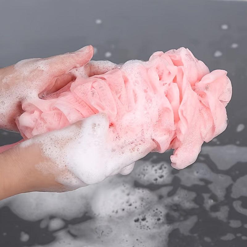 Long Handled Bath Brush Soft Mesh Sponge Exfoliating Body Scrub