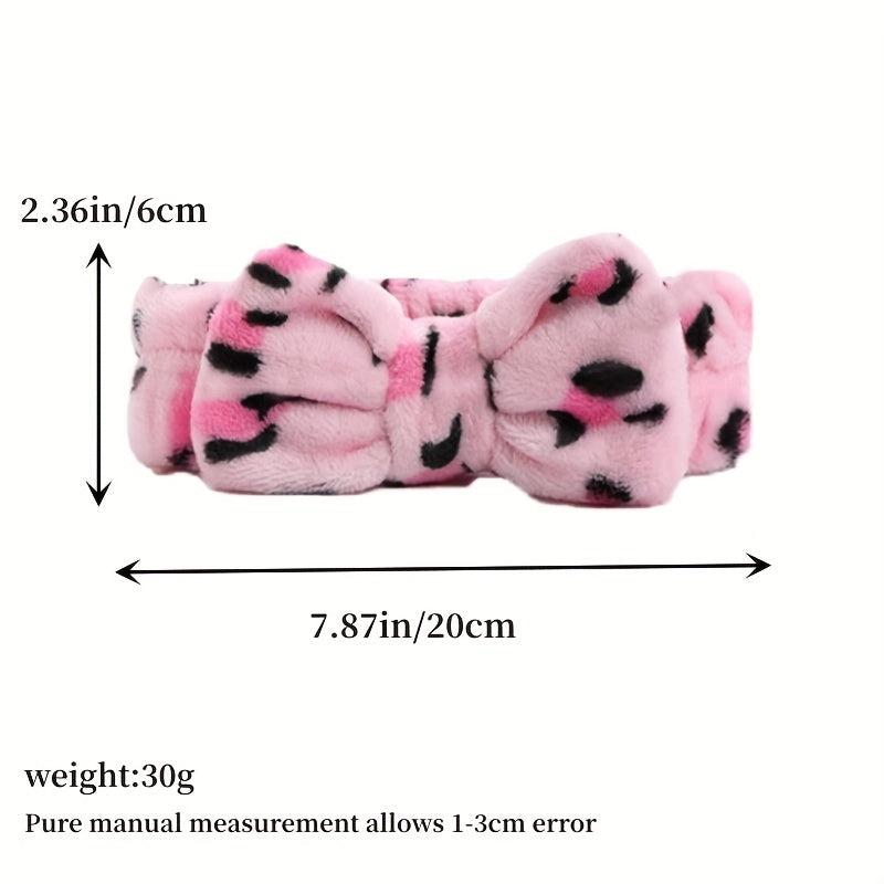 3pcs Bowknot Plush Headband Wash Face Spa Coral Fleece Head Hoop