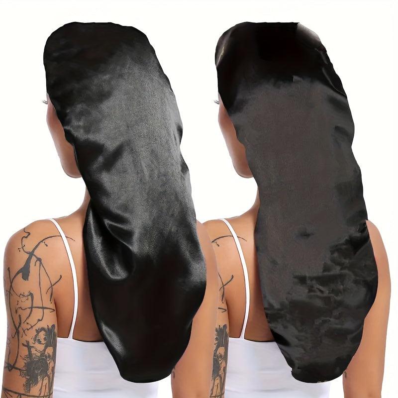2pcs Long Satin Bonnet Silk Bonnet Hair Bonnet For Sleeping