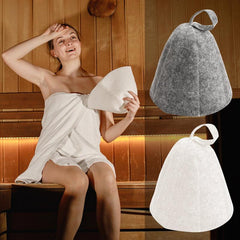 2pcs Felt Sauna Cap Anti Heat Hat for Men and Women