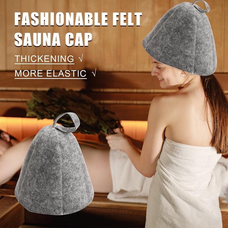 2pcs Felt Sauna Cap Anti Heat Hat for Men and Women
