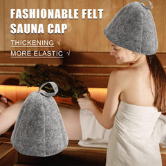 2pcs Felt Sauna Cap Anti Heat Hat for Men and Women