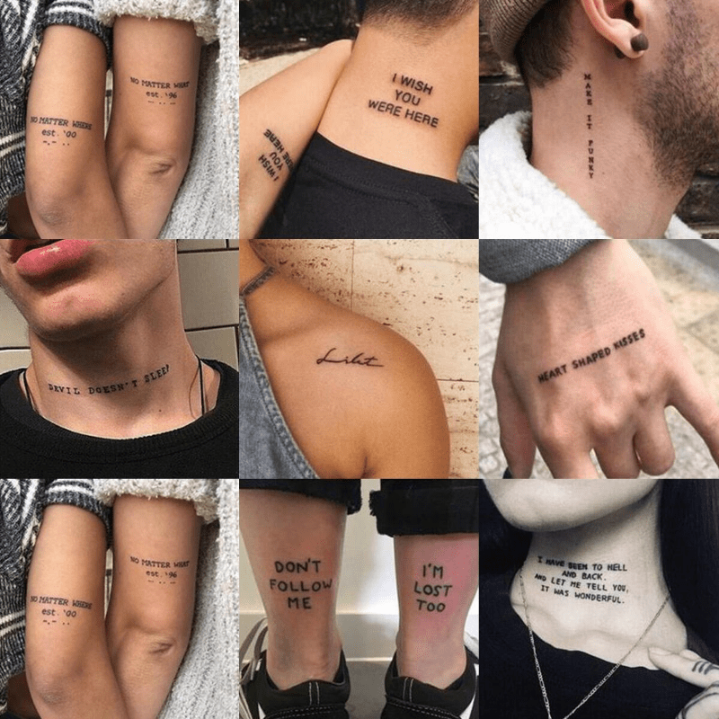 56 Waterproof English Alphabet Tattoo Stickers for Men and Women