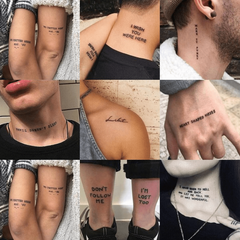 56 Waterproof English Alphabet Tattoo Stickers for Men and Women