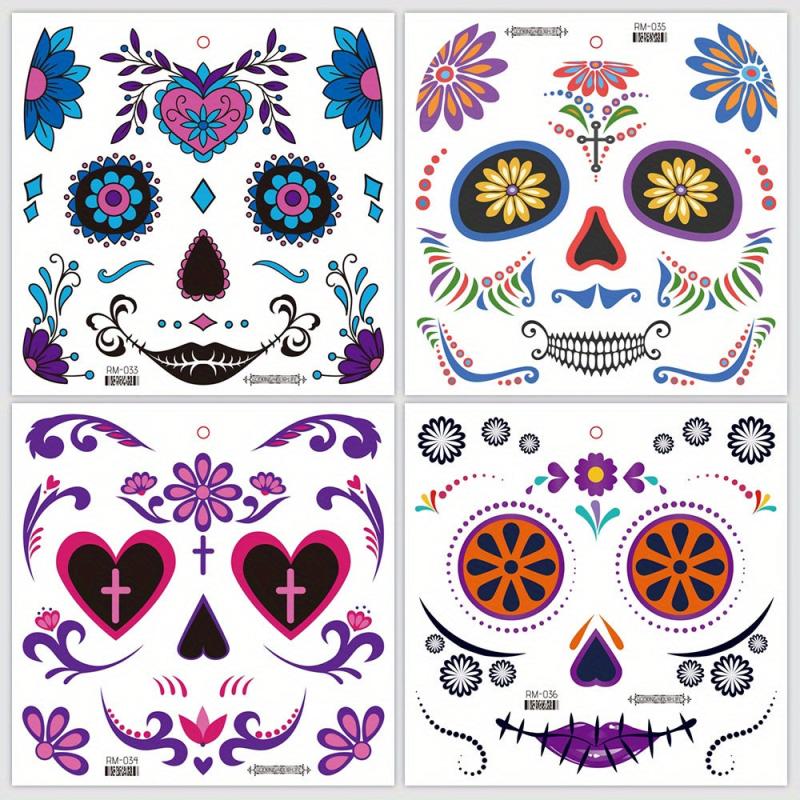 Day of the Dead La Catrina Face Tattoos