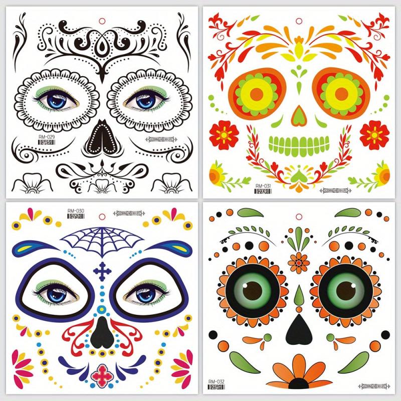 Day of the Dead La Catrina Face Tattoos