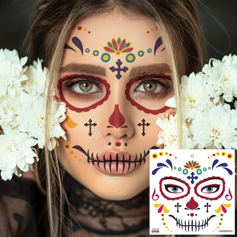 Day of the Dead La Catrina Face Tattoos