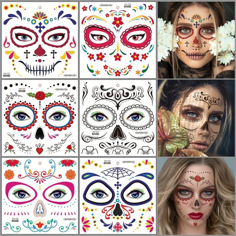Day of the Dead La Catrina Face Tattoos