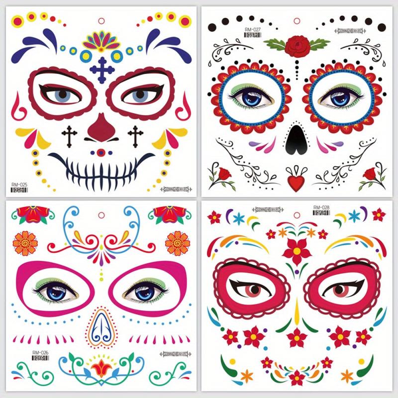 Day of the Dead La Catrina Face Tattoos