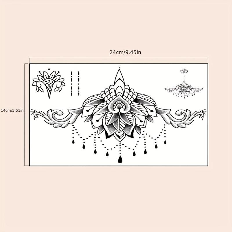 Waterproof Geometric Pattern Chest Waist Tattoo Sticker