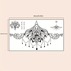 Waterproof Geometric Pattern Chest Waist Tattoo Sticker