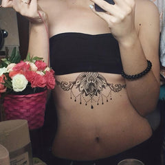 Waterproof Geometric Pattern Chest Waist Tattoo Sticker