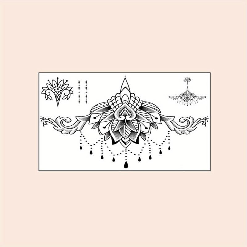 Waterproof Geometric Pattern Chest Waist Tattoo Sticker