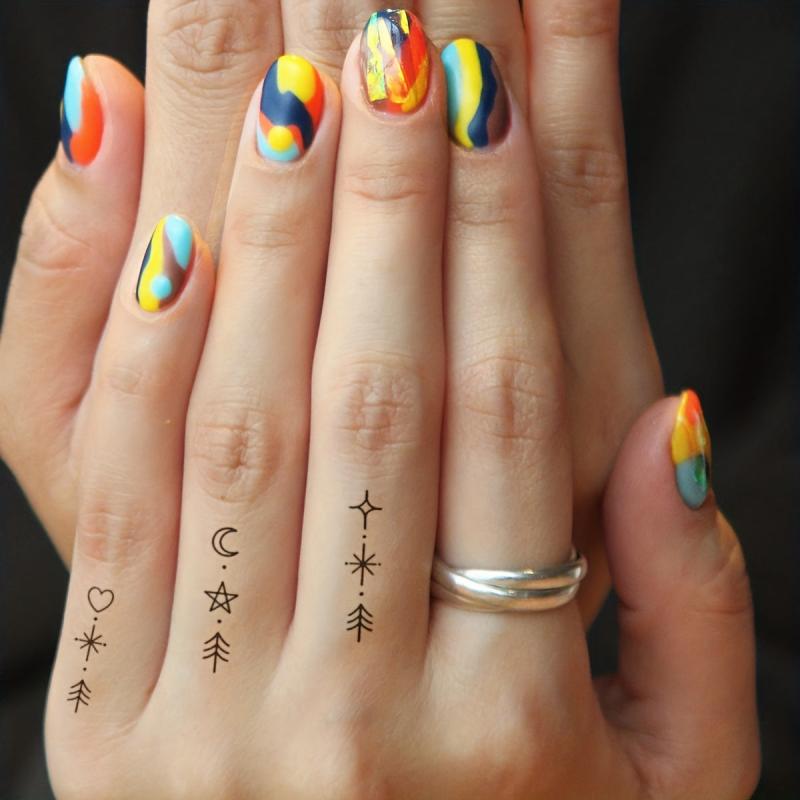 Small Line Finger Tattoo Magic Tattoo Waterproof Anti-Friction Lasting 1-2 Weeks