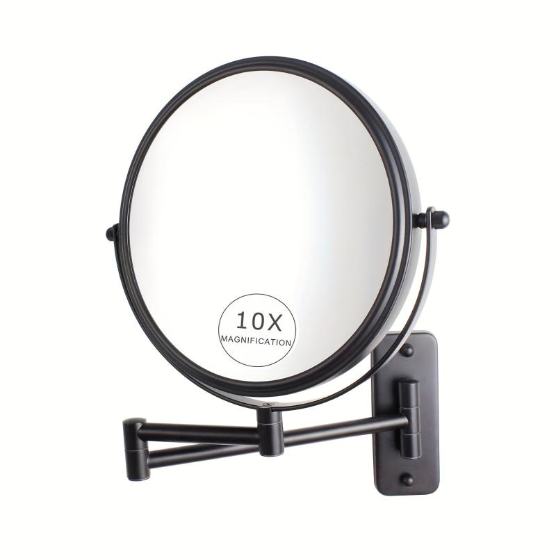 10X Magnification Wall Mounted Makeup Mirror 360 Swivel Extendable Arm