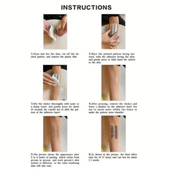 Herbal Juice Semi-permanent Ink Flower Pattern Tattoo Lasts 1-2 Weeks
