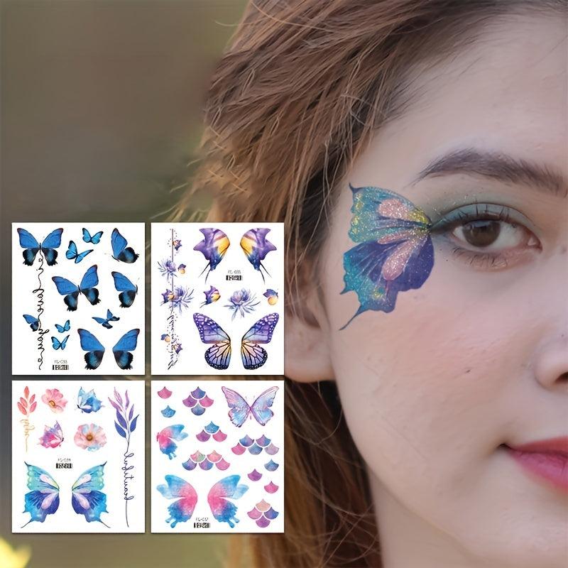 Butterfly Face Glitter Tattoo Patch Magic Stage Makeup Eye Shadow Patch