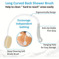 Long Handle Curved Bath Brush for Body Cleaning