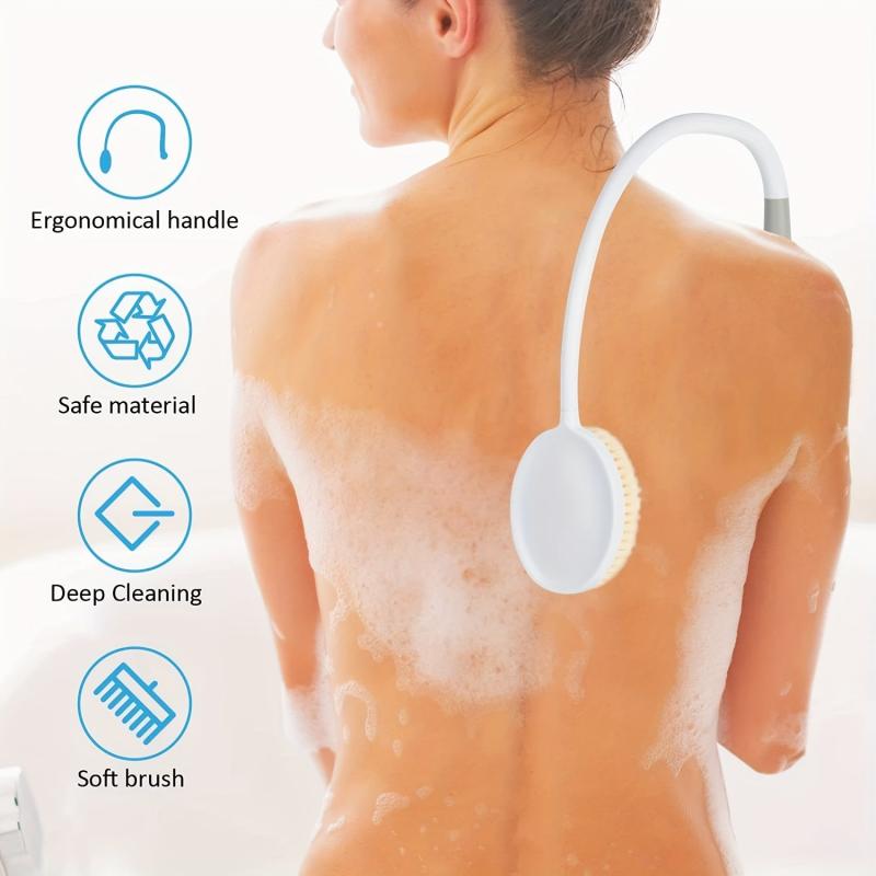 Long Handle Curved Bath Brush for Body Cleaning