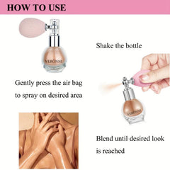 4 Colors Body Glitter Highlighter Powder Spray High Gloss Shimmer
