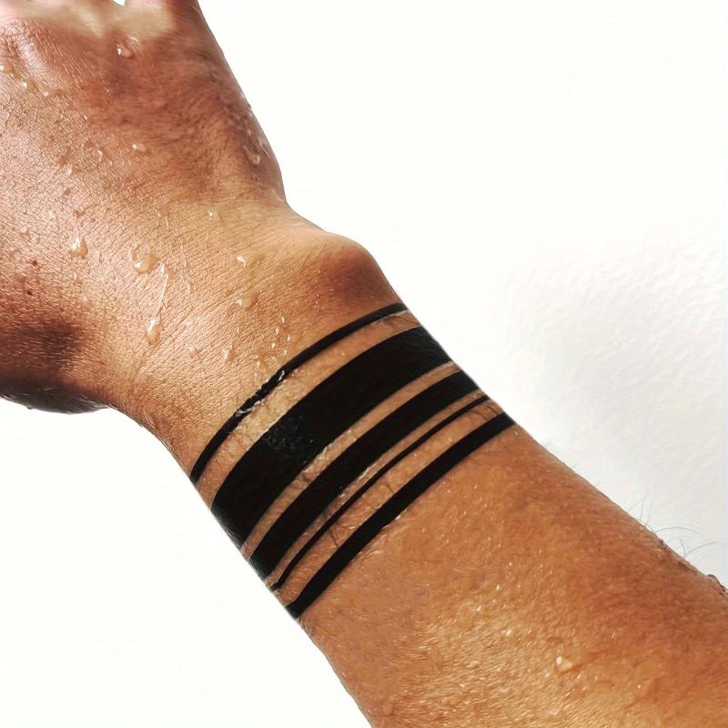 Geometric Line Stripe Tattoo Sticker Sweatproof Long Lasting