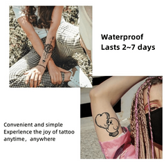 Realistic Lion & Rose Tattoo Sticker Waterproof & Long Lasting Arm Leg Body Art