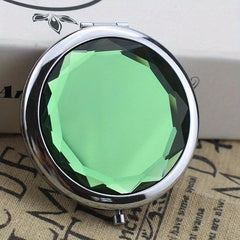 Crystal Foldable Makeup Compact Mirror Double Sides Bridesmaid Purse Pocket