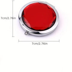 Crystal Foldable Makeup Compact Mirror Double Sides Bridesmaid Purse Pocket