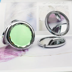 Crystal Foldable Makeup Compact Mirror Double Sides Bridesmaid Purse Pocket