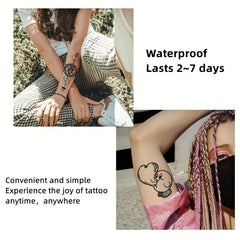 Dark Flower Temporary Tattoo Sticker Waterproof Long Lasting